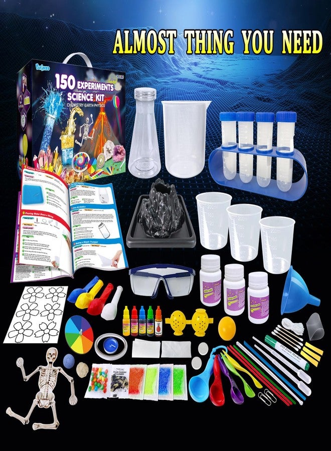 PATIFEED 150 Experiments Science Kit for Kids, Chemistry Set, Scientific Christmas Birthday Toys Gifts Ideas for Boys Girls, Break Geodes, Volcano,S.T.E.M Learning Projects - Image 2